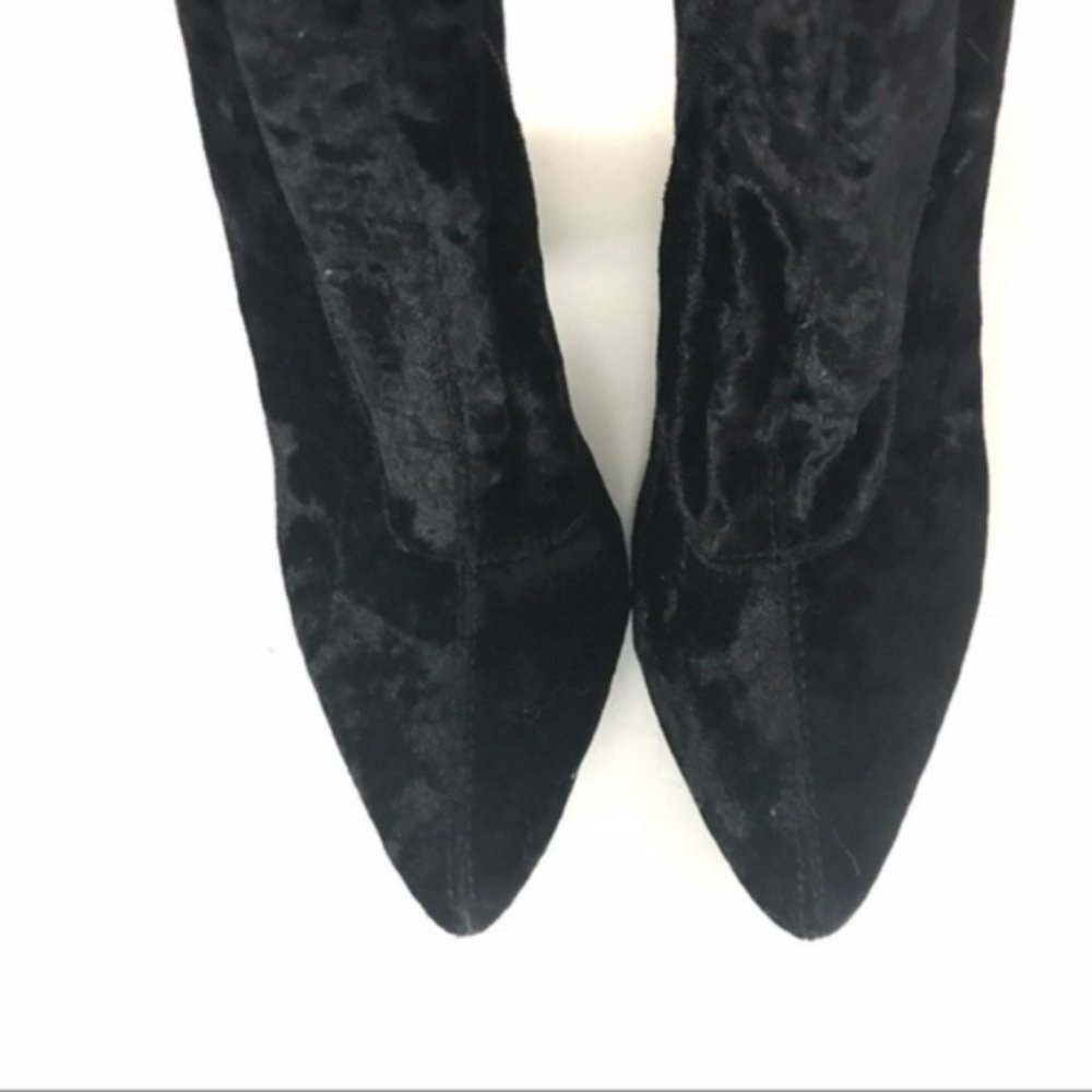 Influencer Crushed velvet black sock boots - Picture 6 of 7